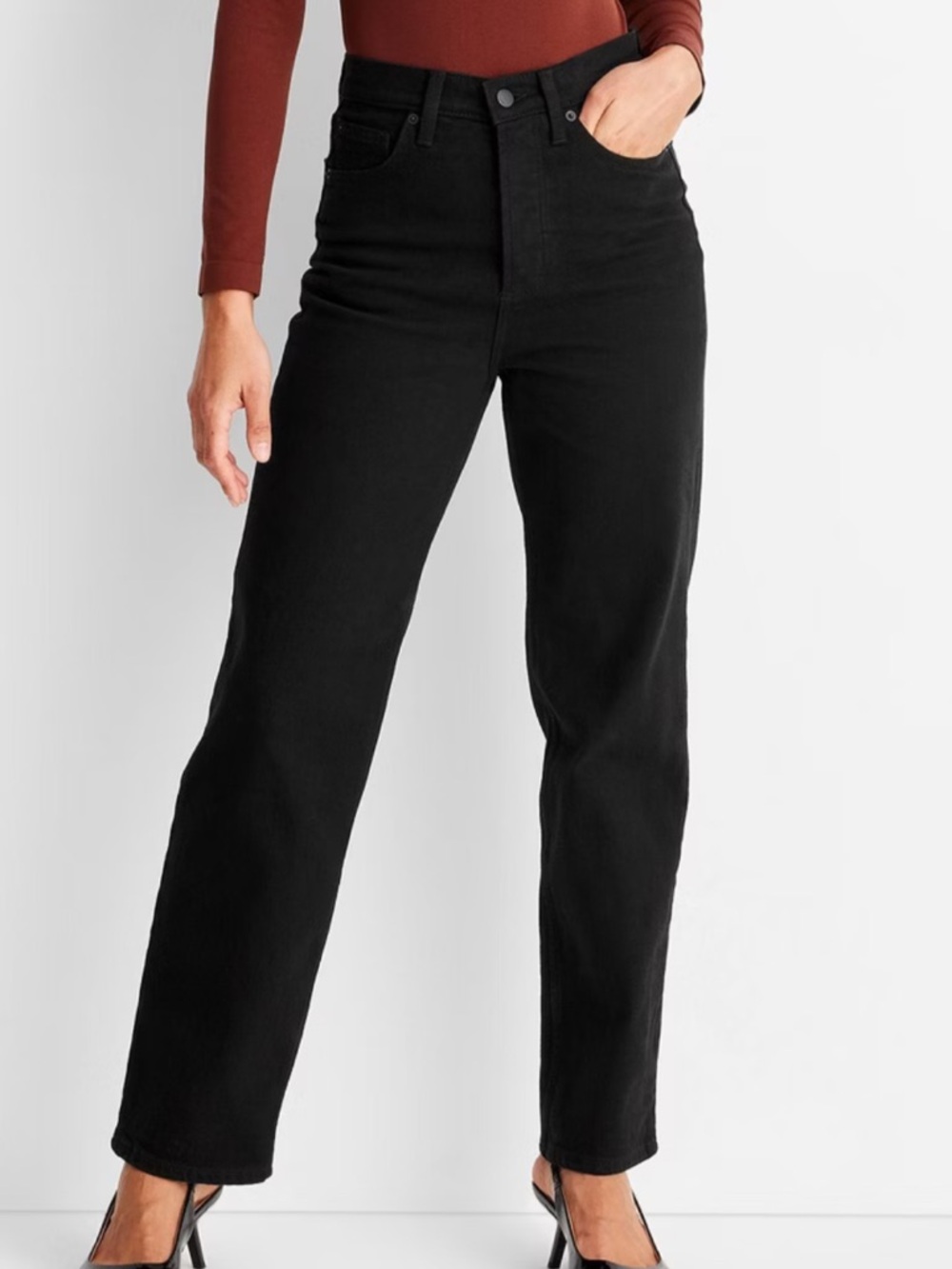 New! Women's High-Rise Straight Ankle Jeans - Universal Thread™ , Black Size 10